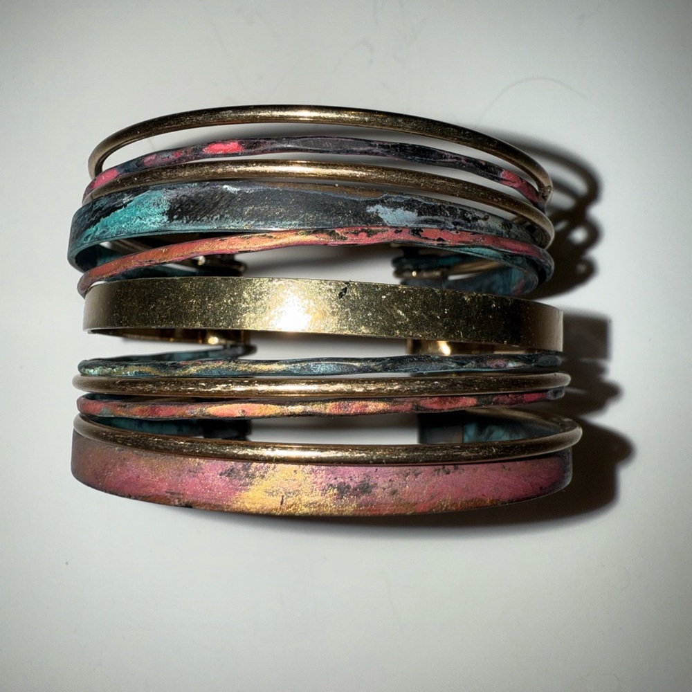Multicolor Gold-Tone Bangle Set